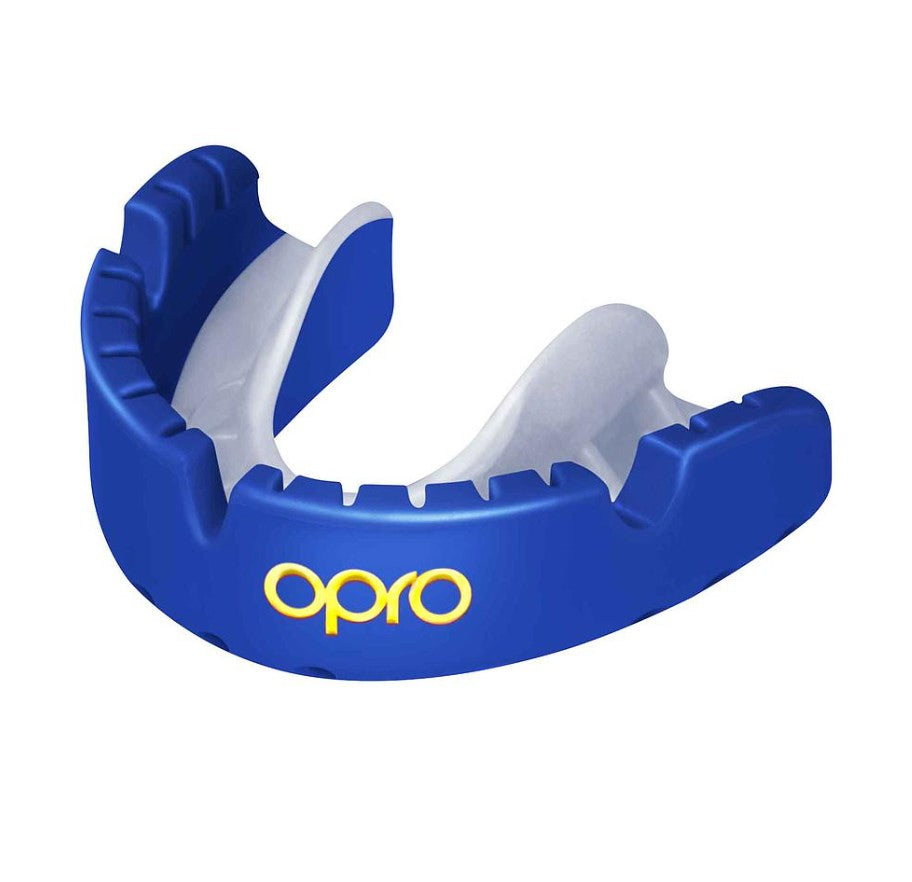 Opro Gold Self-Fit Mouthguard For Braces: Blue/Pearl