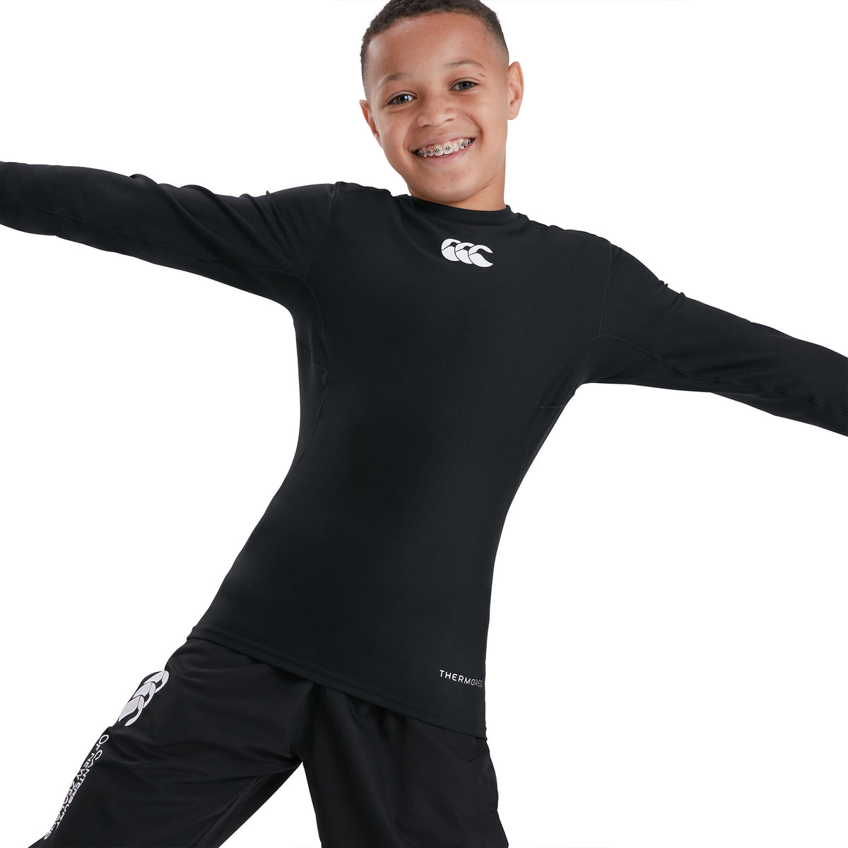 Canterbury Junior Unisex Thermoreg Long Sleeve Top: Black