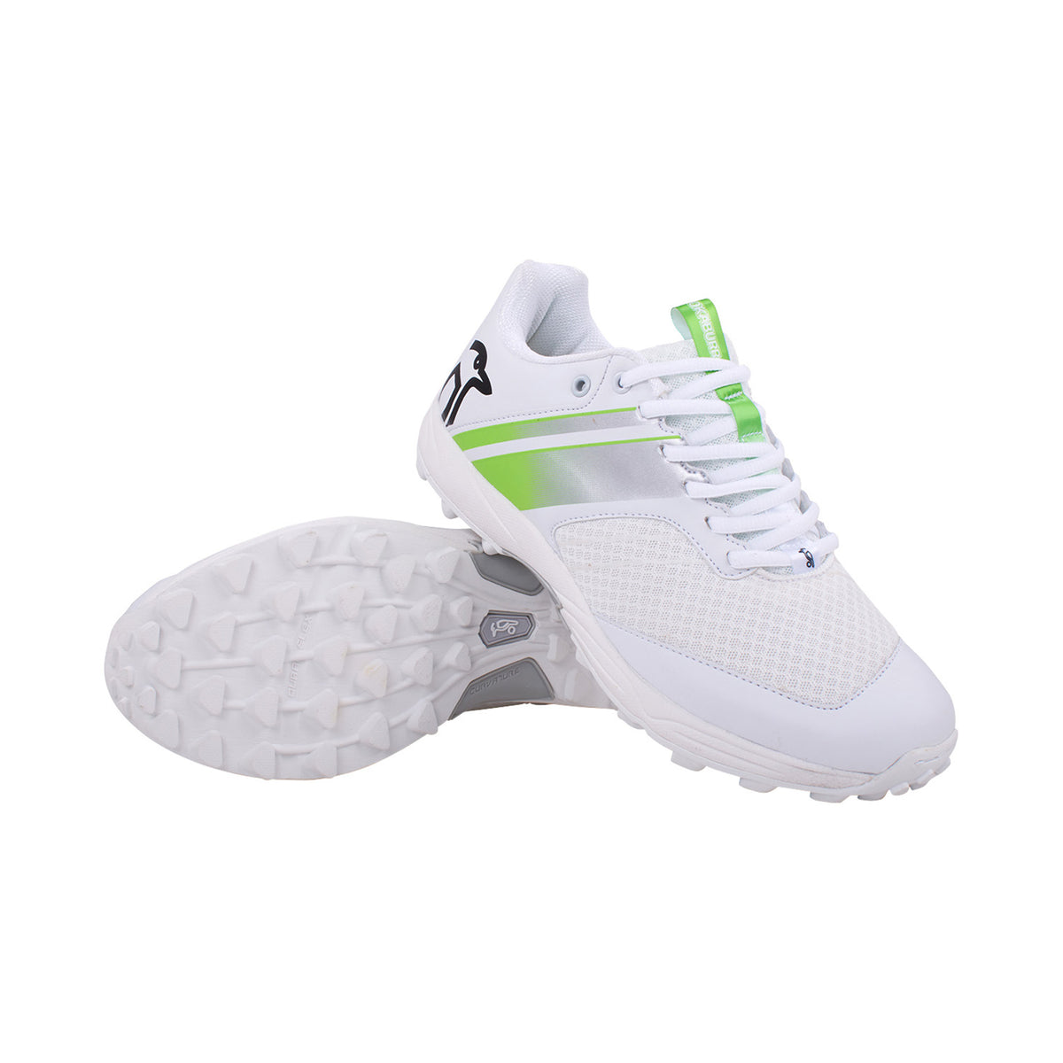 Kookaburra KC 3.0 Rubber Junior Cricket Shoes: White/Lime