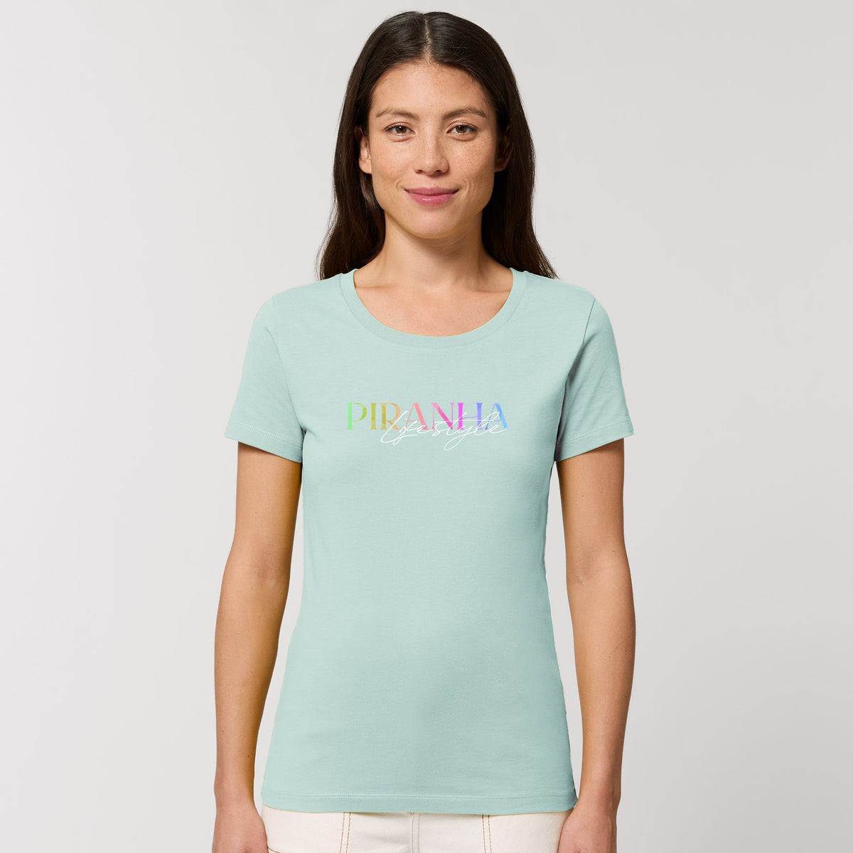 Piranha Lifestyle Womens Fitted T-Shirt: Caribbean Blue